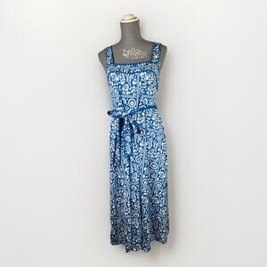 Boden Blue and White Floral Midi Dress